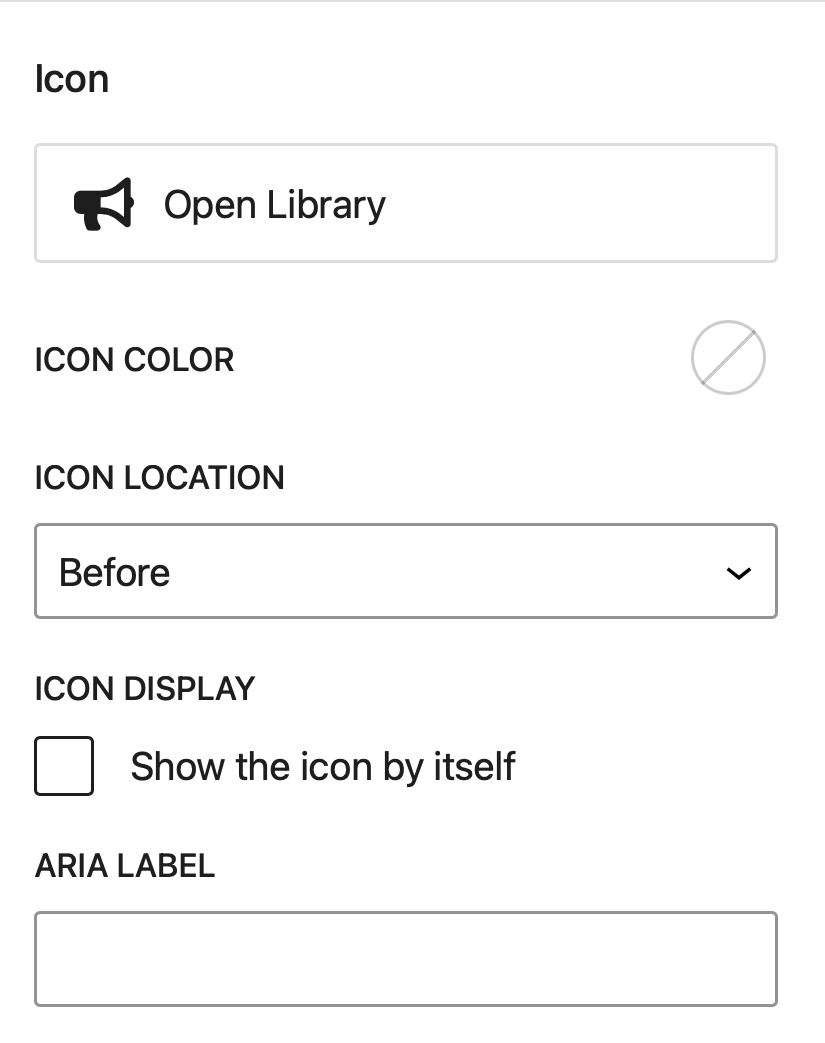 text-block-settings-icon-o Text or Headline Block Settings for Icons