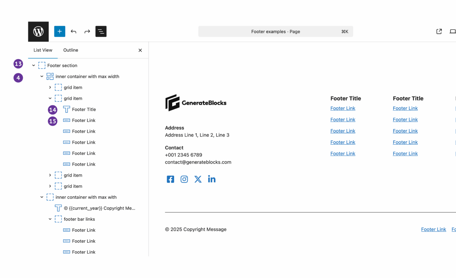 Pro Pattern Global Style reference – Learn GeneratePress