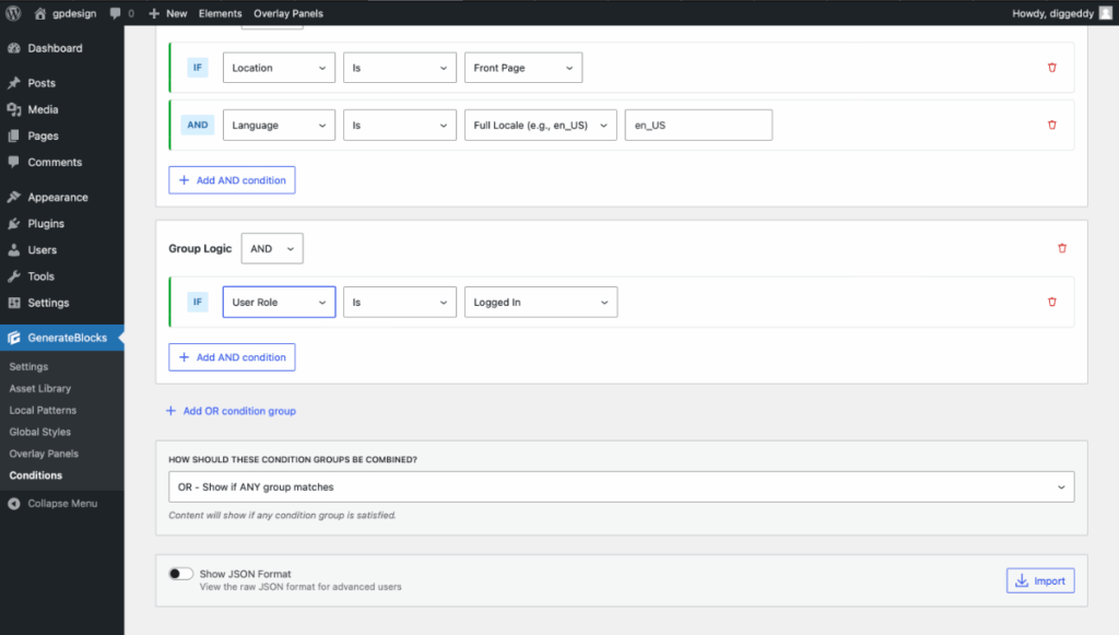 Conditions – Learn GeneratePress