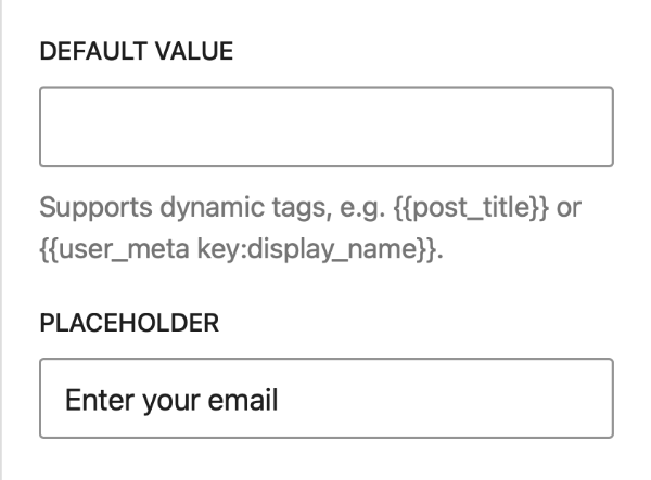 Form Field Control Block Settings