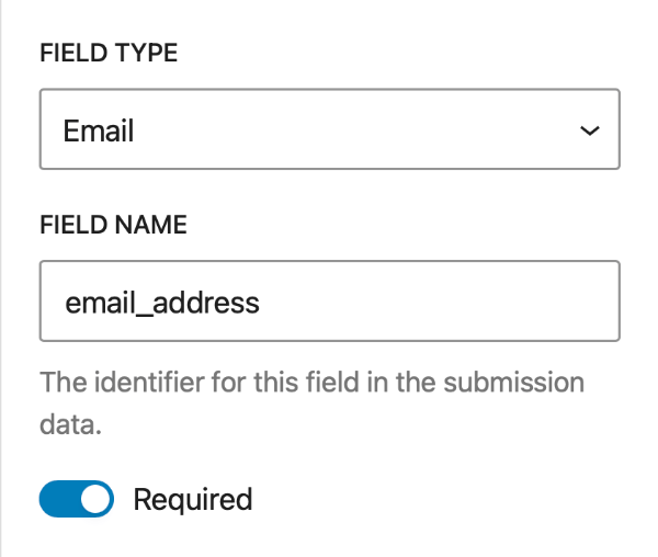 Form Field Block settings