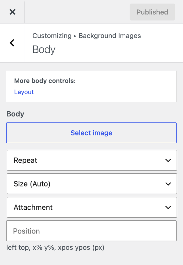 Body background image options
