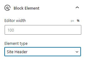 A Site Header Block Element in the editor and on the front end