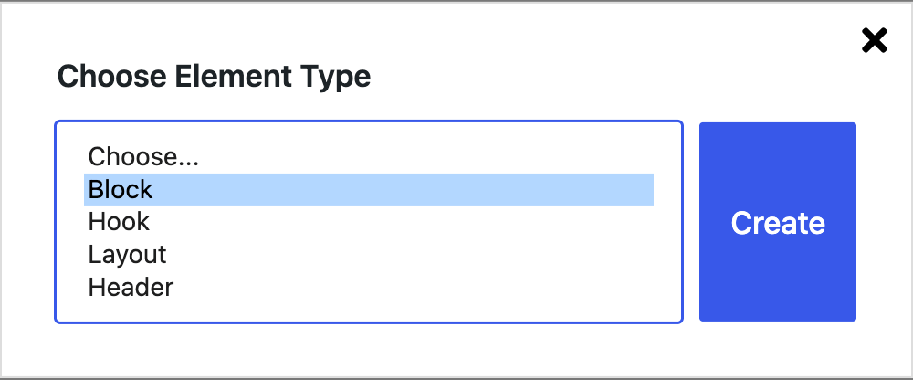 The Choose Element Type dialog