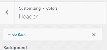 Shortcut buttons at the top of a Customizer section (2)