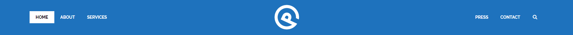Example 3 — navigation split either side of a centred logo