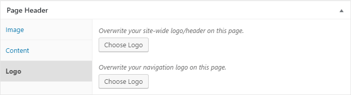 reuse the original Page Header meta box screenshots (as-is migration) for Content, Image, Logo, Advanced and Global Locations (7)