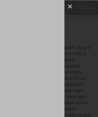 An empty off-canvas panel