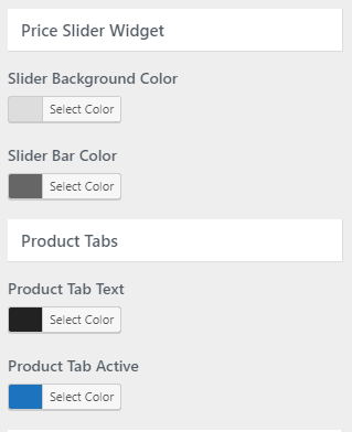 Customize → WooCommerce → Colors section with its groups (5)